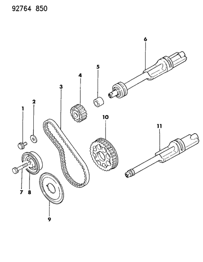 1992 Dodge Ram 50 Chain-Timing Diagram for MD182295