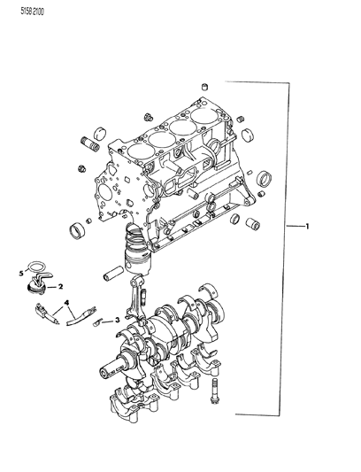 1985 Chrysler Town & Country Engine, Short Diagram