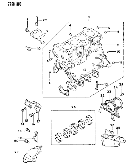 1988 Chrysler Conquest Cylinder Block Diagram 1
