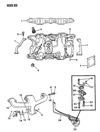 1991 Dodge W350 Cover-Exhaust Manifold Air Injection Diagram for 3751249