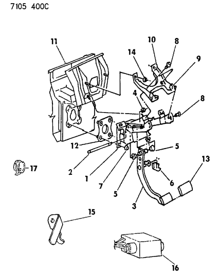 1987 Chrysler LeBaron Brake Pedal Diagram