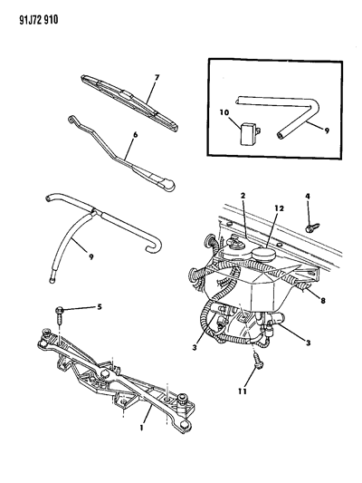 1993 Jeep Grand Cherokee Windshield Wiper & Washer System Diagram