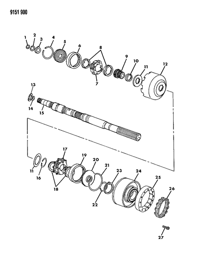1989 Chrysler Fifth Avenue Gear Train & Output Shaft Diagram 2
