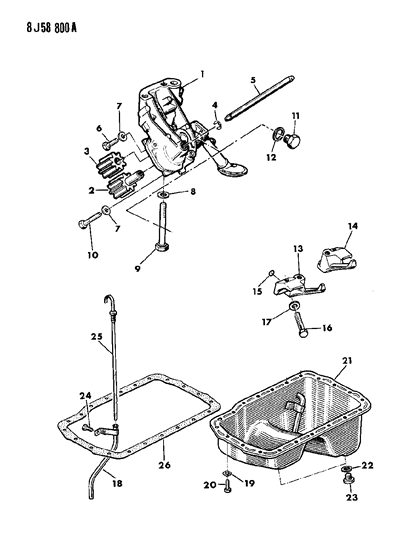 1987 Jeep Wagoneer Engine Oiling Diagram 1