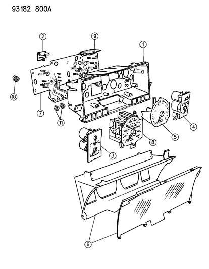 1993 Dodge Spirit Instrument Panel Cluster Diagram