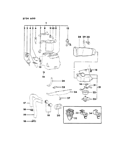 1985 Dodge Conquest Heater Unit & Plumbing Diagram