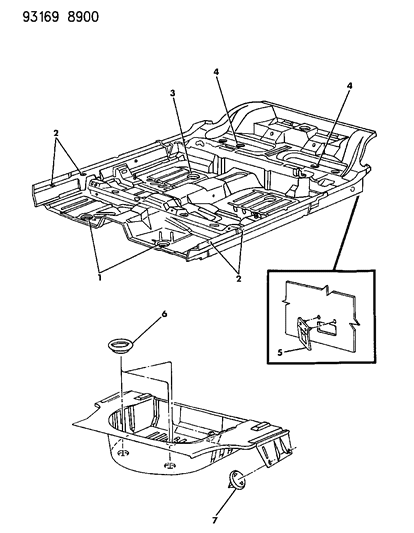 1993 Dodge Dynasty Floor Pan Plugs Diagram