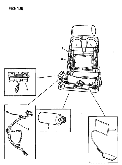1990 Chrysler LeBaron Lumbar & Thigh Support - Electric Diagram