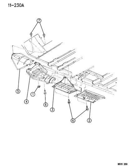 1995 Chrysler Town & Country Heat Shields - Exhaust Diagram 1