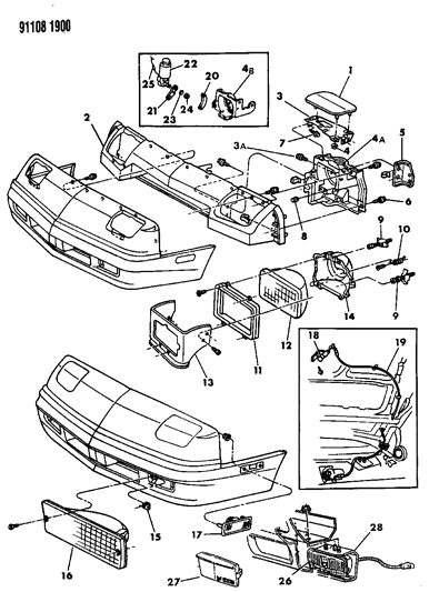 1991 Dodge Daytona Socket-Park, Turn, And Side Lamp Diagram for 4399900