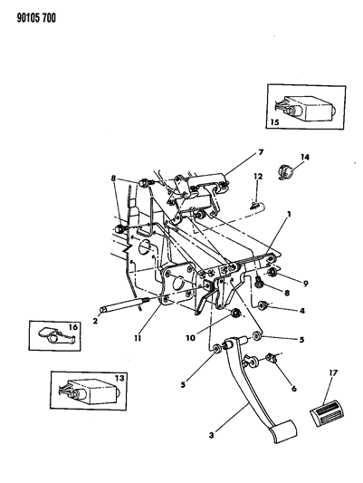 1990 Dodge Caravan Brake Pedal Diagram