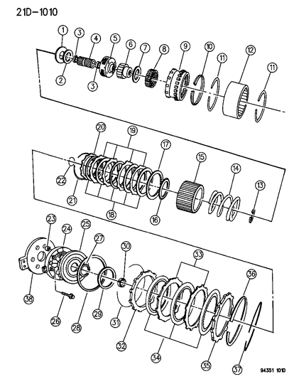 1995 Dodge Ram 3500 Clutch , Overdrive With Gear Train Diagram 1