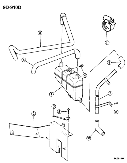 1994 Jeep Cherokee Crankcase Ventilation Oil Separator Diagram 3
