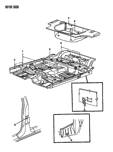 1990 Chrysler LeBaron Plugs Floor Pan And Pillar Diagram