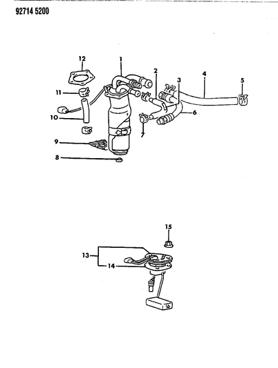1993 Dodge Ram 50 Fuel Pump & Sending Unit Diagram 1