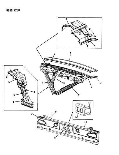 1986 Chrysler Town & Country Deck Opening Panel Diagram