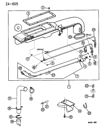1994 Jeep Wrangler Hose Assembly-Assembly - Air Intake Drain Diagram for 55036229