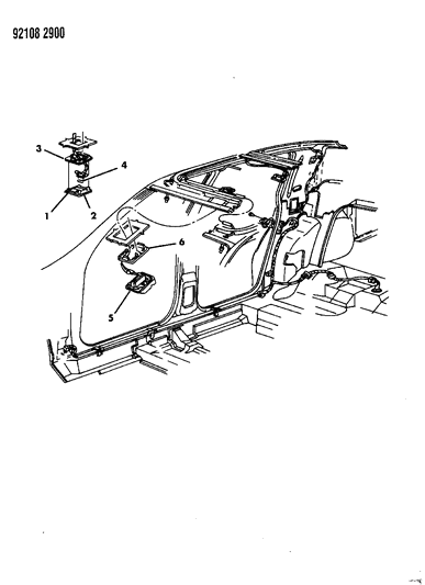 1992 Chrysler LeBaron Lamps - Cargo-Dome-Courtesy Diagram