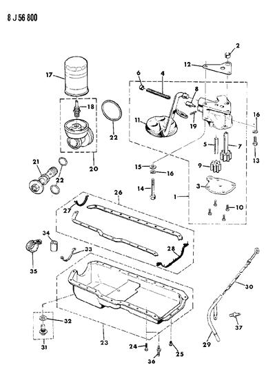 1987 Jeep J20 Engine Oiling Diagram 1