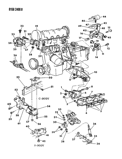 1988 Chrysler Town & Country Engine Mounting Diagram 2
