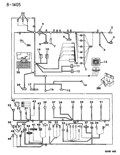 1992 Dodge Viper Wiring - Instrument Panel Diagram