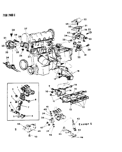 1987 Chrysler Town & Country Engine Mounting Diagram 2