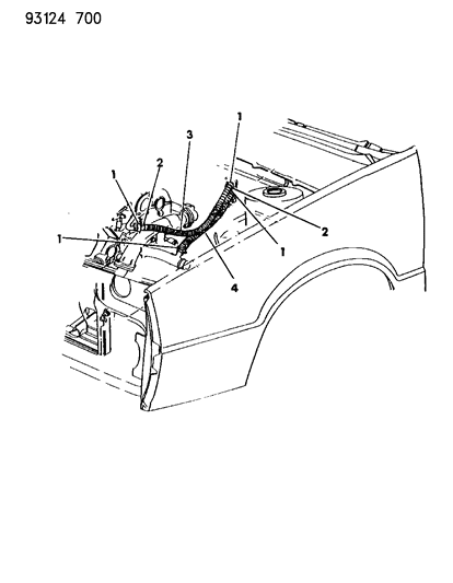 1993 Dodge Daytona Plumbing - Heater Diagram 2