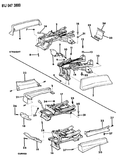 1984 Jeep Cherokee Seat Track Diagram 1
