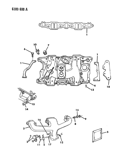 1986 Chrysler Fifth Avenue Manifold - Intake & Exhaust Diagram