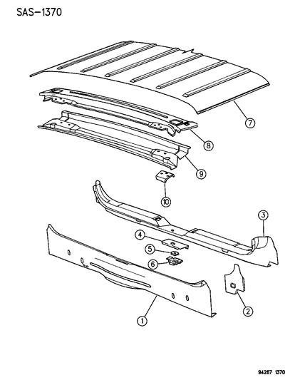 1994 Chrysler Town & Country Liftgate Opening Panel Diagram