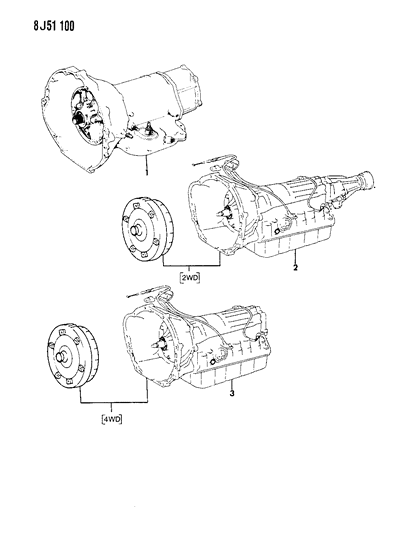 1987 Jeep Grand Wagoneer Transmission Assembly Diagram