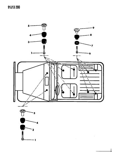 1992 Jeep Wrangler Mounting Hardware Diagram