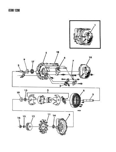 1989 Dodge Ramcharger Alternator Diagram 3