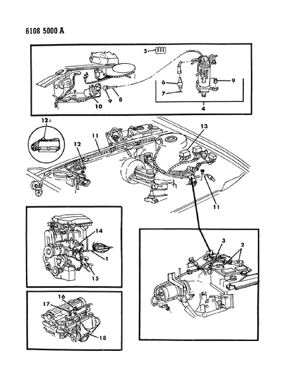 1986 Dodge 600 Wiring - Engine - Front End & Related Parts Diagram