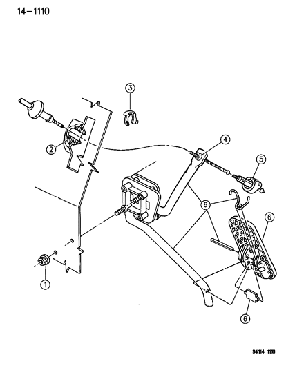 1994 Dodge Shadow Accelerator Pedal Diagram
