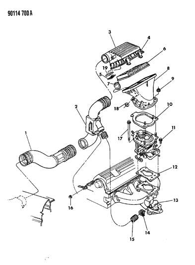 1990 Chrysler Town & Country Air Cleaner Diagram 1
