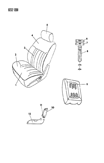 1988 Dodge Shadow Front Seat Diagram 2