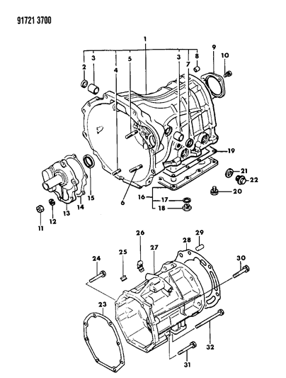 1991 Dodge Ram 50 Seal-Output Diagram for MD723202