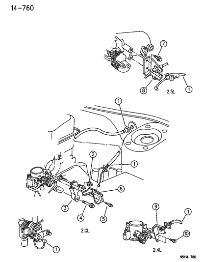 1995 Chrysler Cirrus Throttle Control Diagram 1