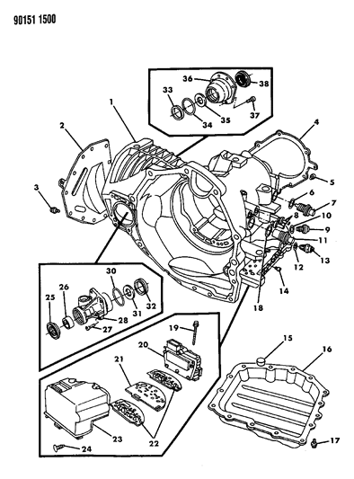 1990 Chrysler Town & Country Case, Extension And Solenoid Diagram
