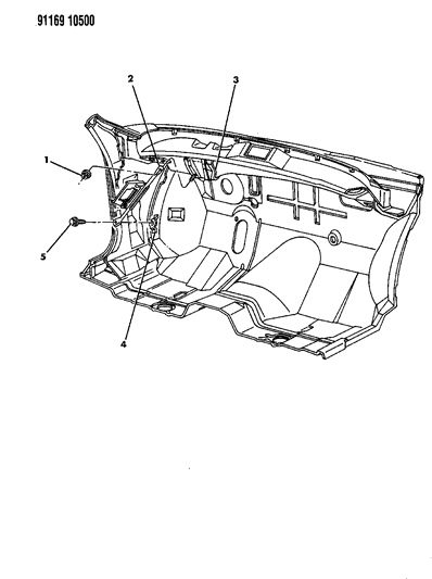 1991 Chrysler New Yorker Brace Dash Panel To Cowl Diagram