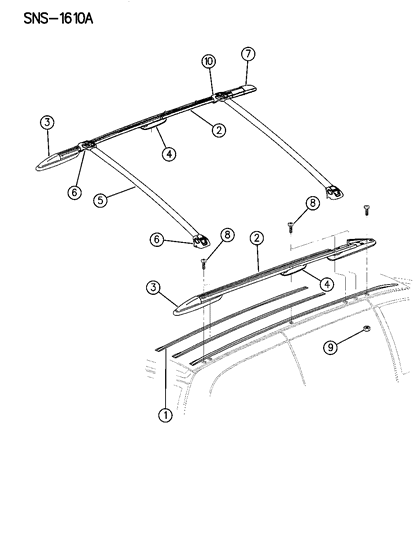 1996 Chrysler Town & Country Luggage Rack Diagram