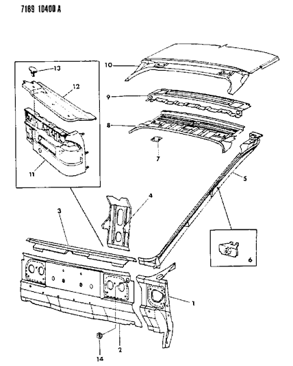 1987 Dodge Daytona Liftgate Opening Panel Diagram