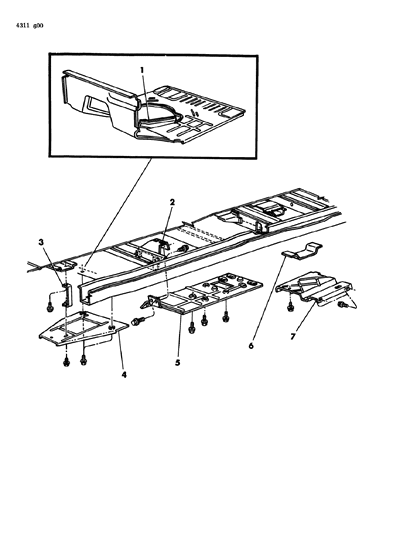 1985 Dodge Ram Van Heat Shields - Upper - Exhaust Diagram