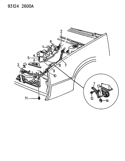 1993 Dodge Daytona Plumbing - A/C & Heater Diagram 4