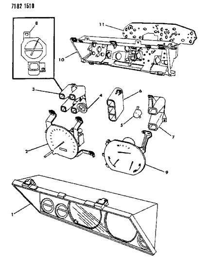 1987 Dodge Aries Instrument Panel Cluster Diagram
