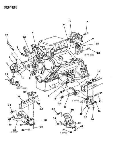 1989 Dodge Grand Caravan Engine Mounting Diagram 2