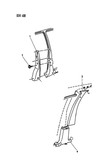 1988 Chrysler New Yorker B-Pillar Trim Diagram
