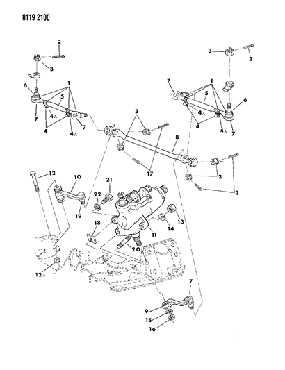 1988 Dodge Diplomat Tie Rods, Steering Gear And Linkage Diagram