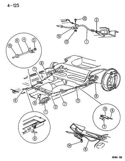 1995 Dodge Spirit Cables, Parking Brake Diagram
